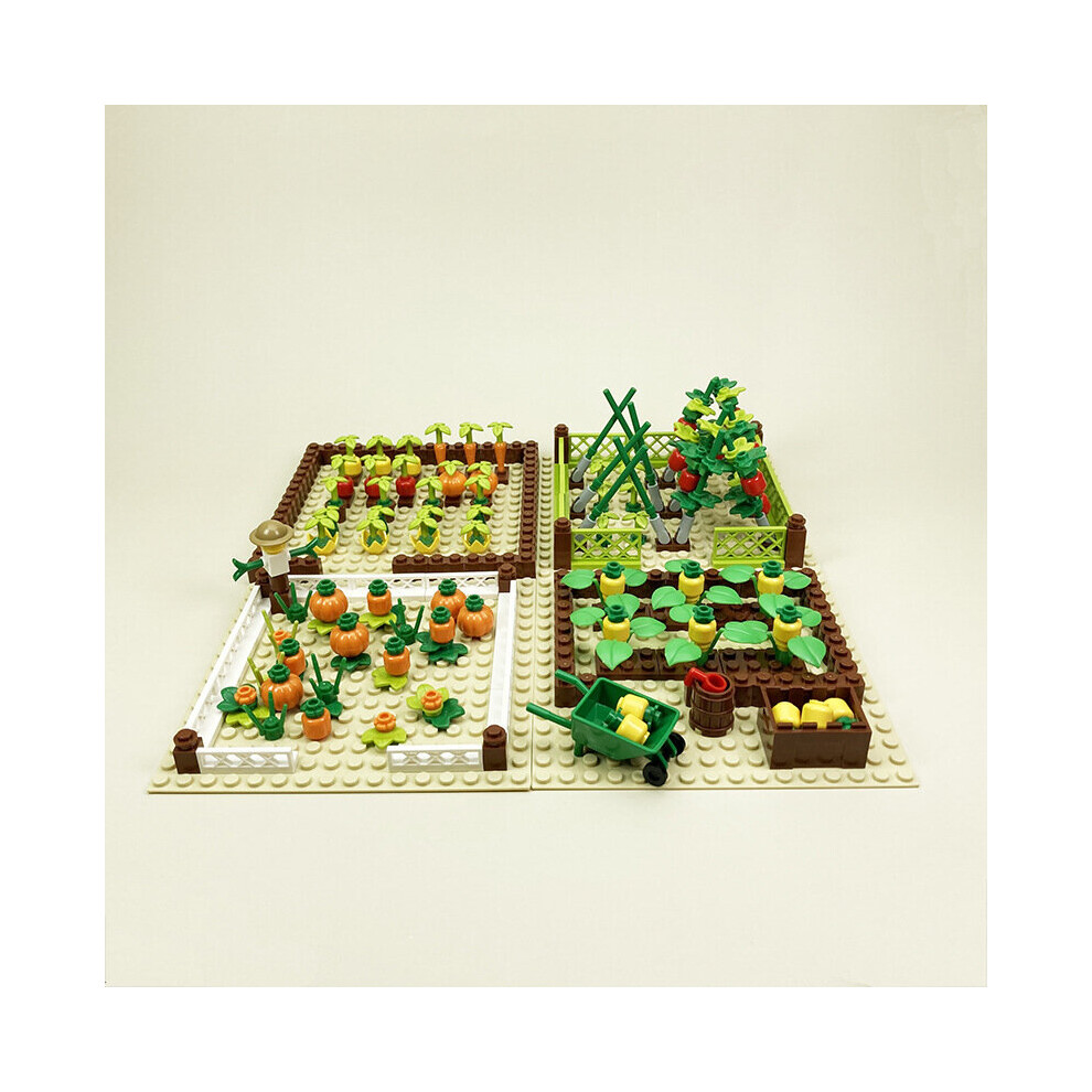 (Farm) 4-in-1 farm and ranch building block scene assembling particles