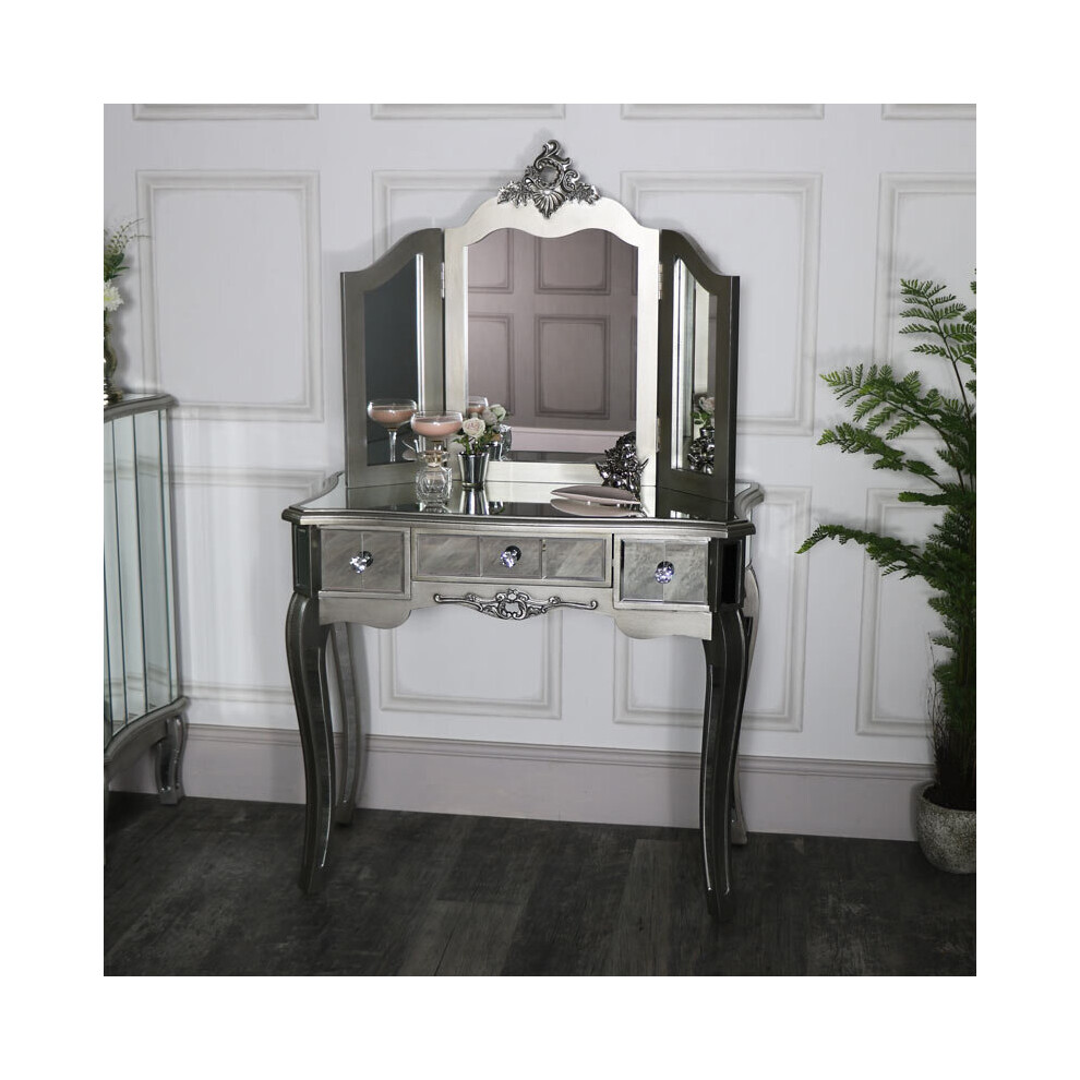 Mirrored Dressing Table And Vanity Mirror - Tiffany Range