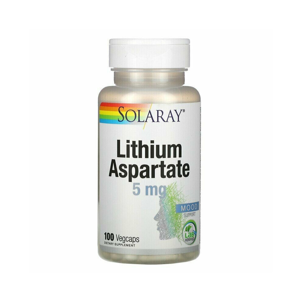 Solaray , Lithium Aspartate , 5 mg , 100 Vegcaps