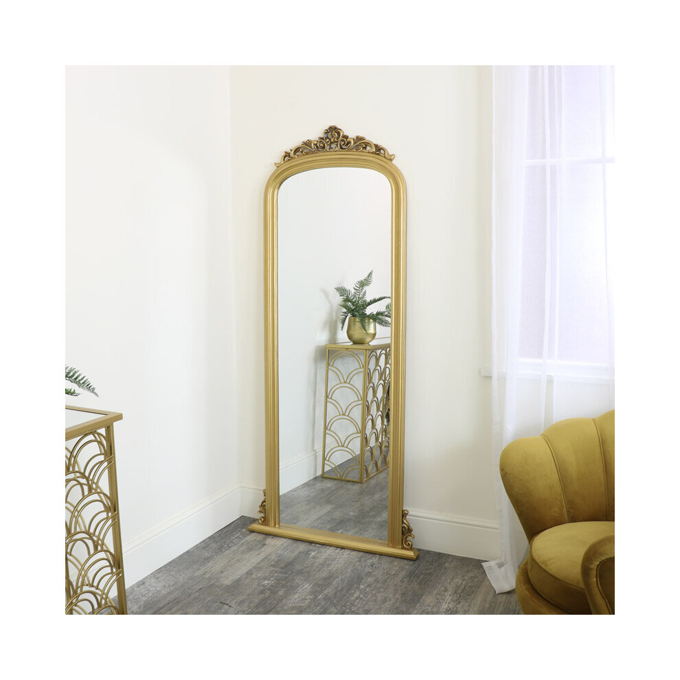 Tall Gold Ornate Vintage Wall / Leaner Mirror 80cm X 180cm