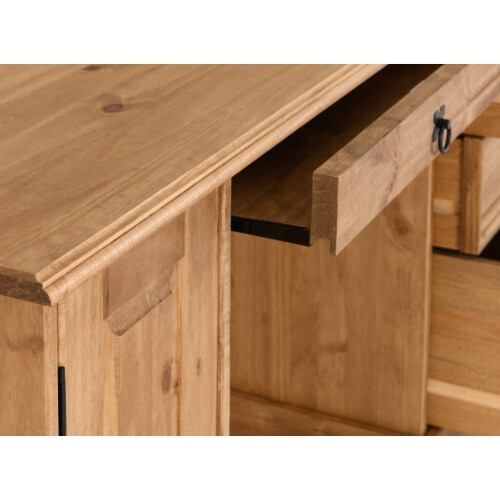 Corona Computer Desk Distressed Waxed Pine 2