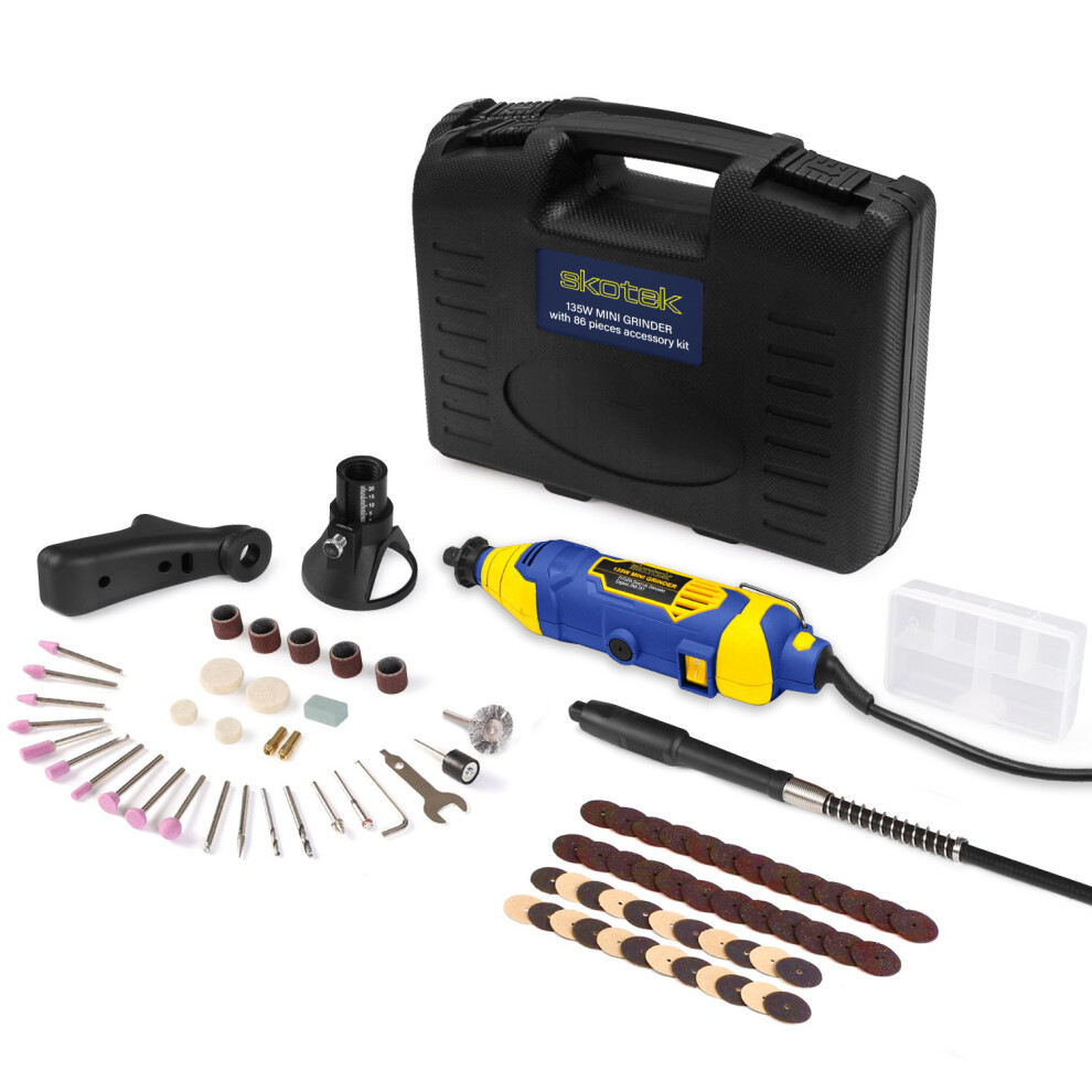 Skotek Rotary Tool Accessory Kit And Case Variable Speed 8000 To 33000Rpm Ideal For Diy And Hobby Craft Dremel Compatible 5060907180071
