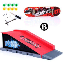 (B) Mini Fingerboard Finger Skateboard & Skate Ramp Skatepark Play Set Kids Toy