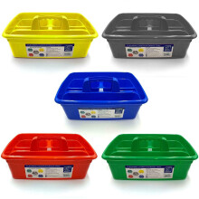 Cleaning Caddy Kitchen Organizer with Carry Handle, 3-Compartment Large Tray, 5-Pack, Multi-Color (5PKCaddyMulti)