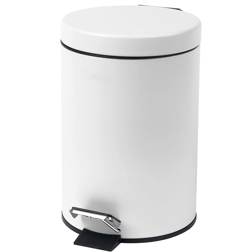 METAL WHITE SMALL 3L PEDAL BIN KITCHEN TOILET RUBBISH HYGIENIC BIN GIFT BOXED