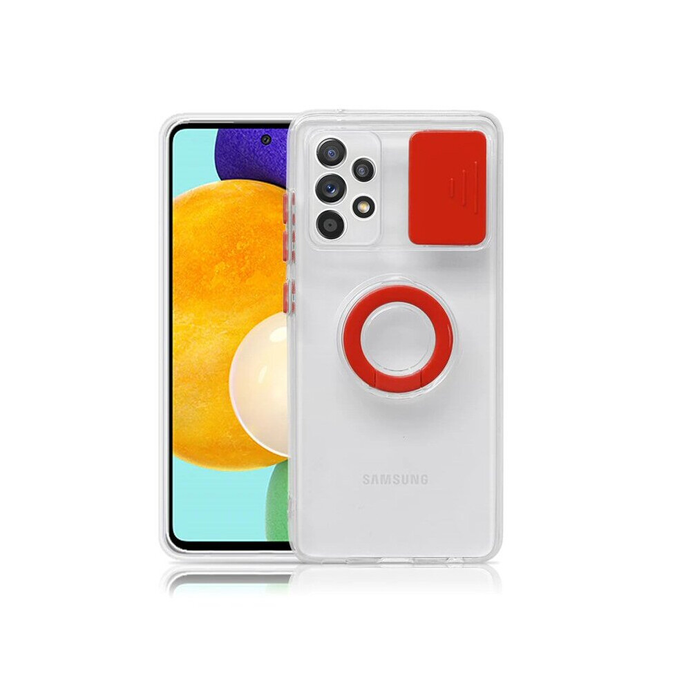 Compatible With Samsung A42 Sm-A426b 5G - Case With Camera Protection Hand Ring Red 8904382926717