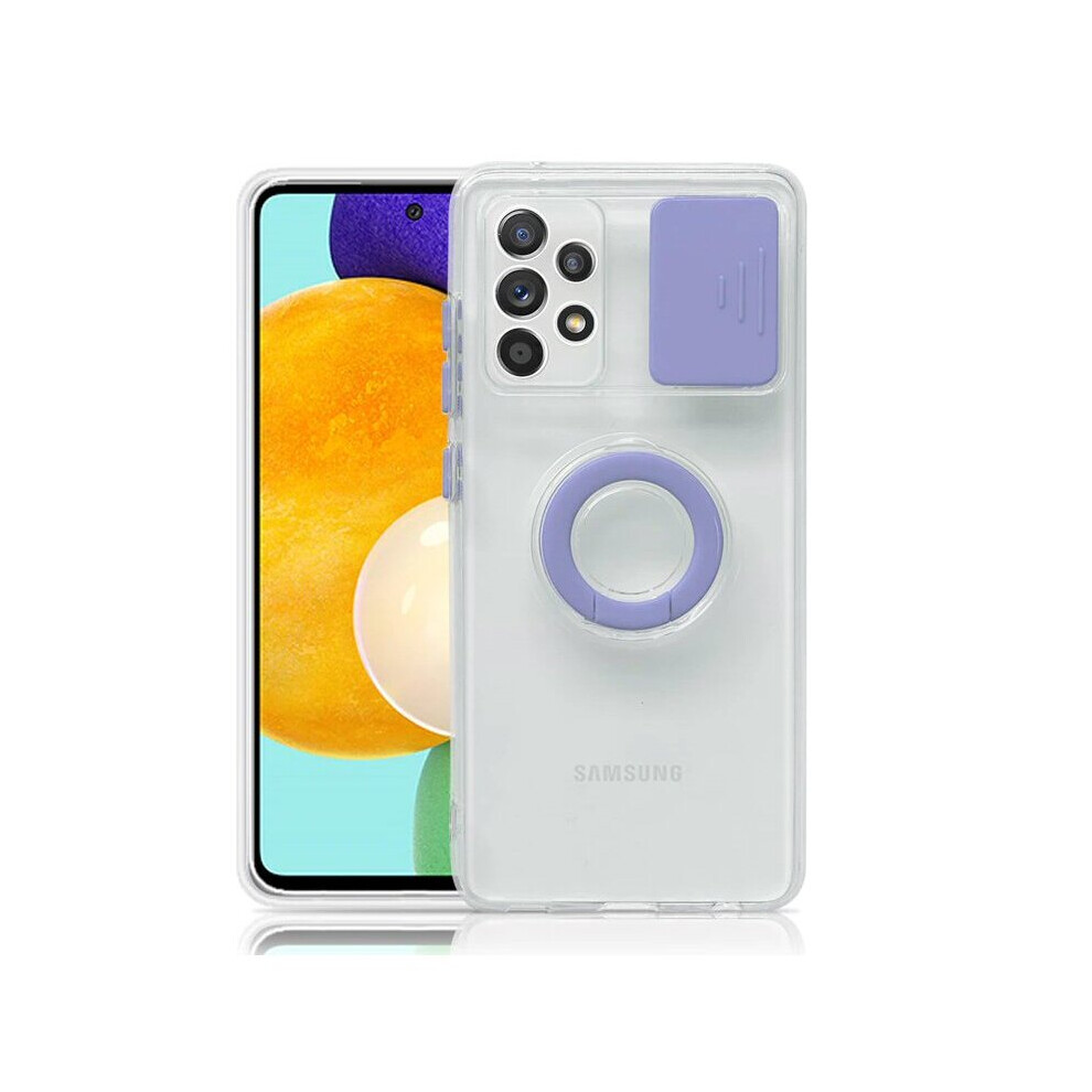 Compatible With Samsung A42 Sm-A426b 5G - Case With Camera Protection Hand Ring Purple 8904382926762