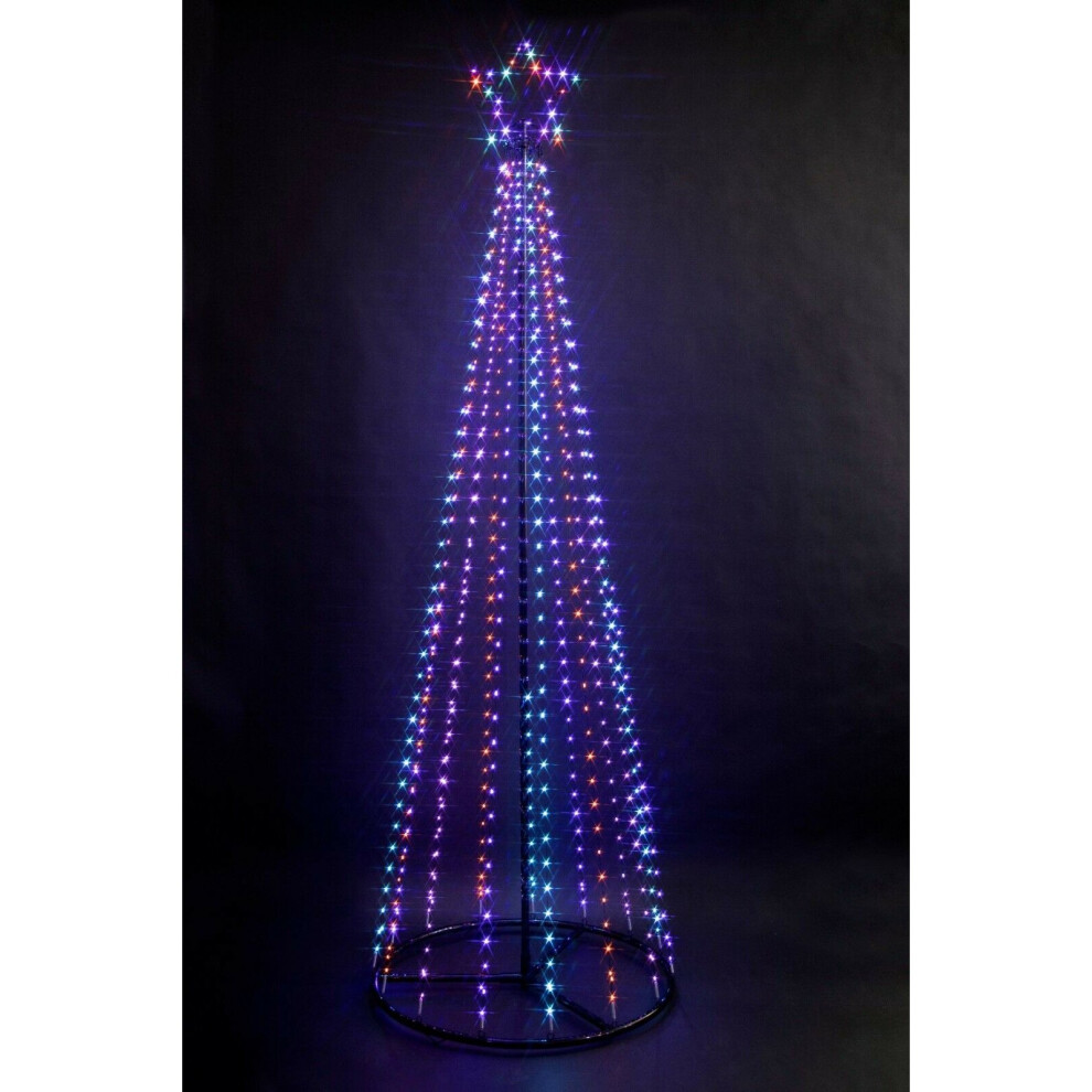 (4m, Vibrant Multi Colour) GSD LED Twinkling Maypole Trees, 1.4m to 4m Size