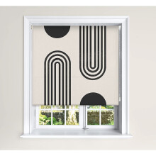 (150 cm Width x 140 cm Drop, Multicolor) Lister Cartwright Blackout Roller Blinds Windows Child Safety Cut To Size Fitting Included Beautiful Design, Arches Mono