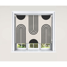 (180 cm Width x 140 cm Drop, Multicolor) Lister Cartwright Blackout Roller Blinds Windows Child Safety Cut To Size Fitting Included Beautiful Design, Arches Mono