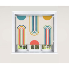 (180 cm Width x 140 cm Drop, Mono ) Lister Cartwright Blackout Roller Blinds Windows Child Safety Cut To Size Fitting Included Beautiful Design, Arches Mono