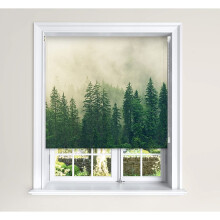 (150 cm Width x 140 cm Drop, Green Forest) Lister Cartwright Blackout Roller Blinds Windows Child Safety Cut To Size Fitting Included Beautiful Design, Green Forest 60 x 140 cm