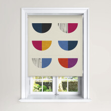 (120 cm Width x 140 cm Drop, Semicircle Multicolour) Lister Cartwright Blackout Roller Blinds Windows Child Safety Cut To Size Fitting Included Beautiful Design, Semicircle