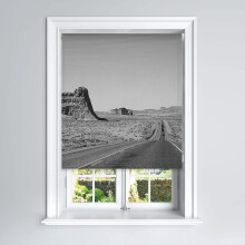 (120 cm Width x 140 cm Drop, Mountain Highway) Lister Cartwright Blackout Roller Blinds Windows Child Safety Cut To Size Fitting Included Beautiful Design, Mountain Highway
