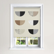 (120 cm Width x 140 cm Drop, Semicrcle Neutral) Lister Cartwright Blackout Roller Blinds Windows Child Safety Cut To Size Fitting Included Beautiful Design, Semicircle