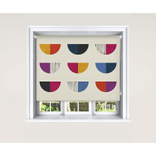 (180 cm Width x 140 cm Drop, Semicircle Multicolour) Lister Cartwright Blackout Roller Blinds Windows Child Safety Cut To Size Fitting Included Beautiful Design, Semicircle