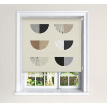 (150 cm Width x 140 cm Drop, Semicrcle Neutral) Lister Cartwright Blackout Roller Blinds Windows Child Safety Cut To Size Fitting Included Beautiful Design, Semicircle