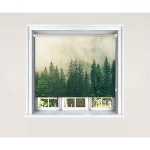 (180 cm Width x 140 cm Drop, Green Forest) Lister Cartwright Blackout Roller Blinds Windows Child Safety Cut To Size Fitting Included Beautiful Design, Green Forest 60 x 140 cm