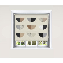 (180 cm Width x 140 cm Drop, Semicrcle Neutral) Lister Cartwright Blackout Roller Blinds Windows Child Safety Cut To Size Fitting Included Beautiful Design, Semicircle