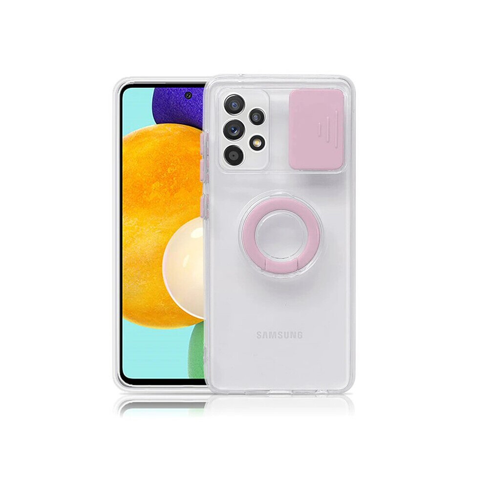 Compatible With Samsung A42 Sm-A426b 5G - Case With Camera Protection Hand Ring Pink 8904382926793