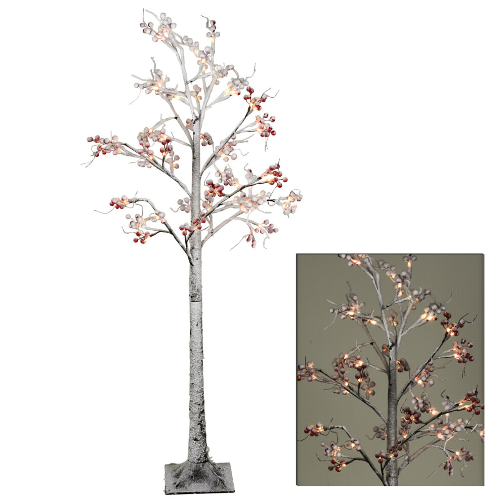 150cm LED Light Up Large Snowy Christmas Cherry Twig Tree Xmas Home Decoration