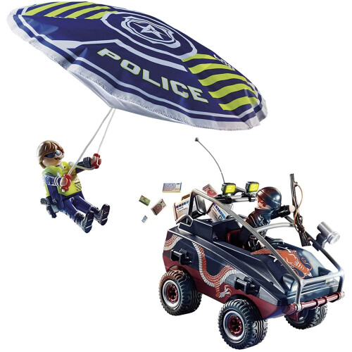 PLAYMOBIL Playmobil Paracaídas de Policía con Vehículo Anfibio 2