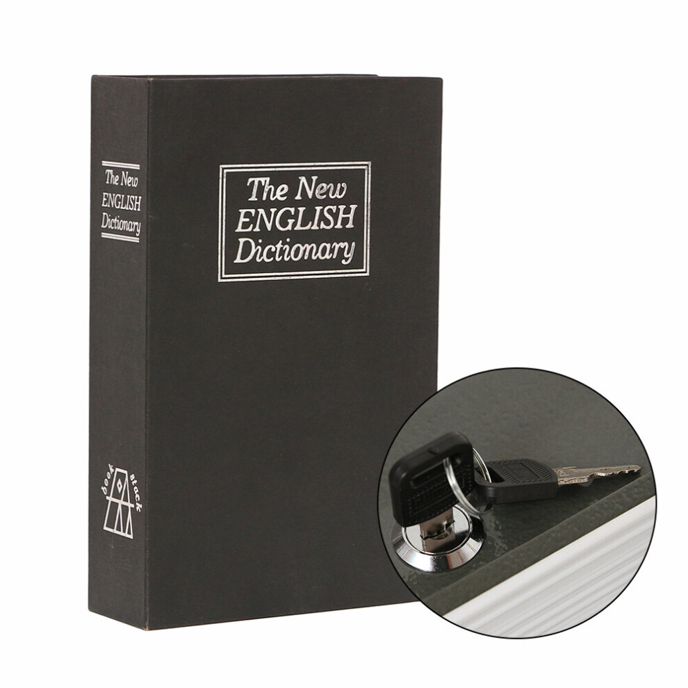 (Black, Large) Youngshion The New English Dictionary Book Safe Diversion Secret Security Box with Key Lock for Cash Money Box Jewellery Hidden