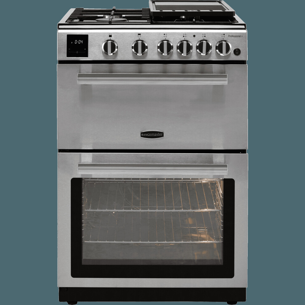 Rangemaster Professional Plus 60 PROPL60NGFSS/C Gas Cooker with Full Width Electric Grill - Stainless Steel / Chrome