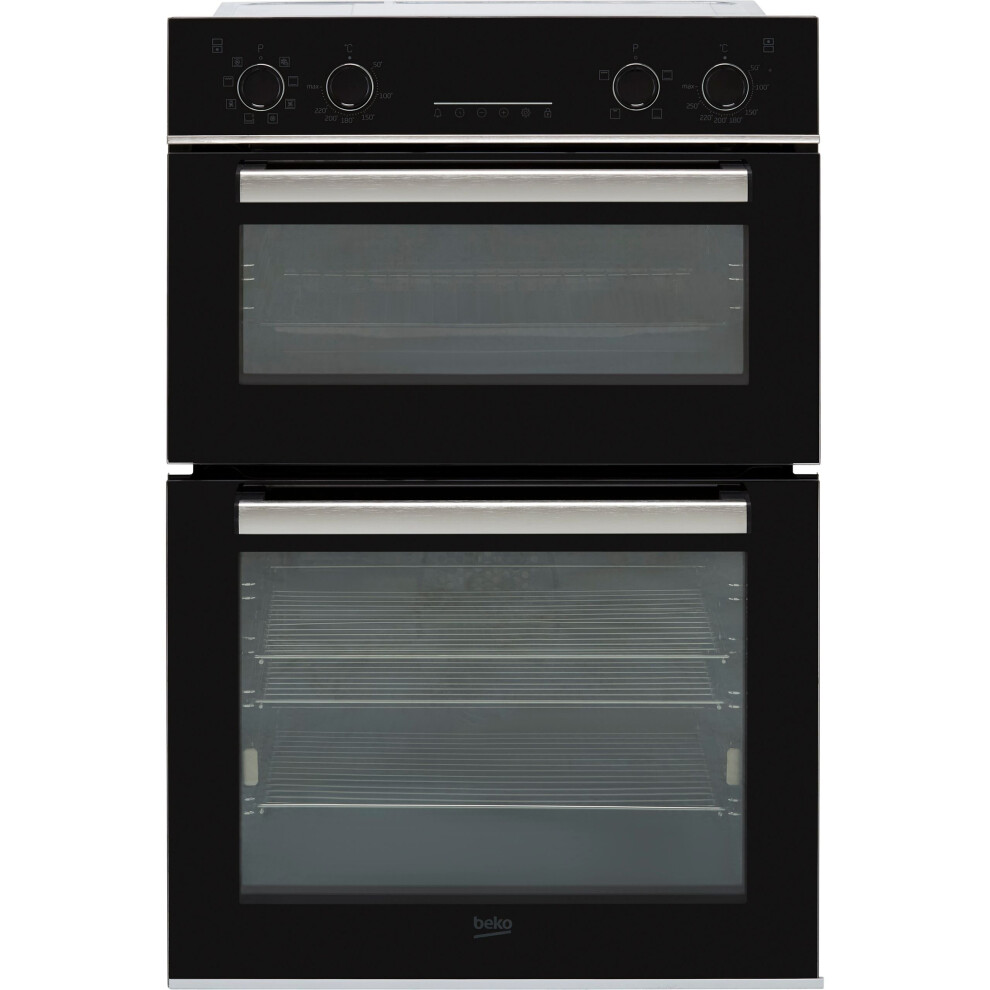 Beko BBDM243BOC Built In Electric Double Oven - Black / Glass