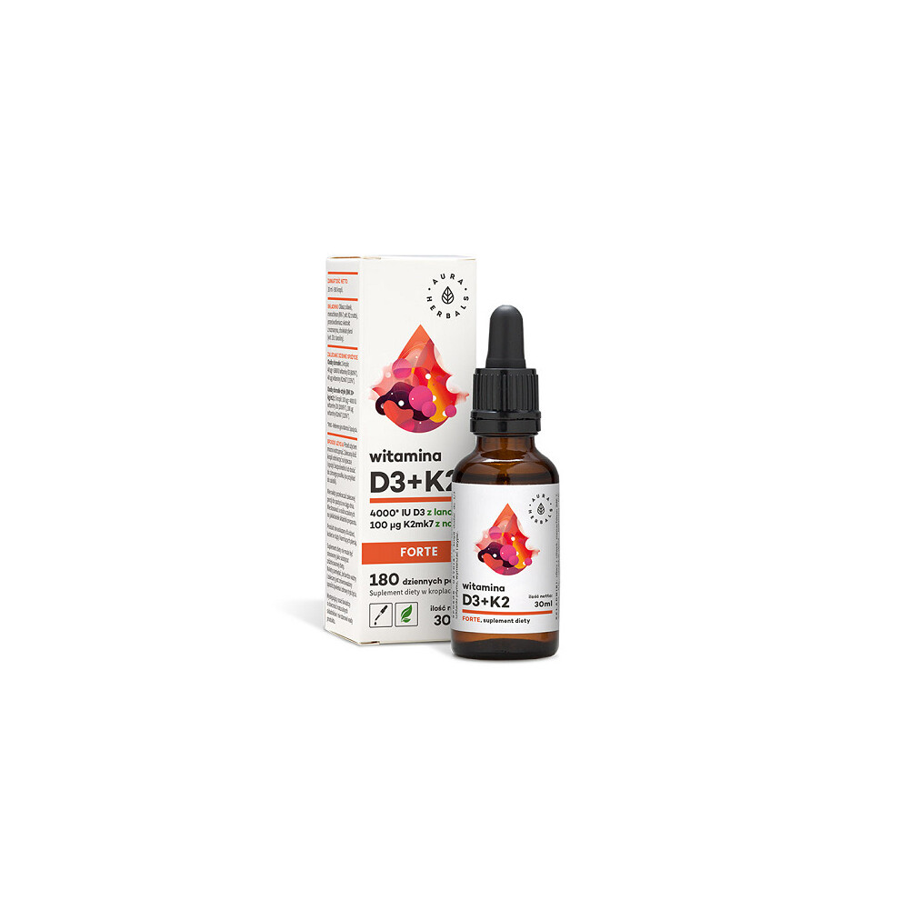 Aura Herbals Witamina D3 4000 IU + K2 100 Âµg Forte, krople, 30 ml