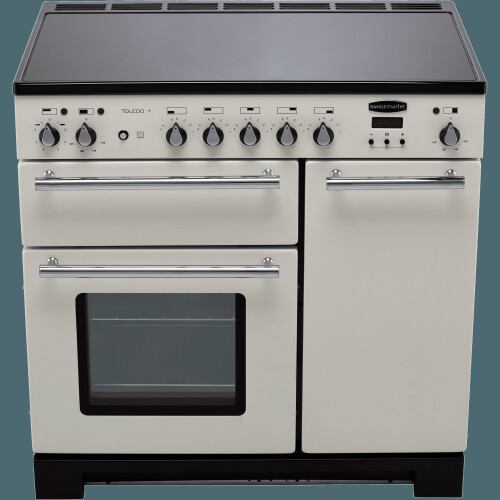 Rangemaster Rangemaster Toledo + TOLP90EIIV/C 90cm Electric Range Cooker with Induction Hob - Ivory / Chrome