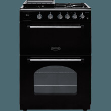 Rangemaster Classic 60 CLA60NGFBL/C Gas Cooker with Full Width Electric Grill - Black / Chrome