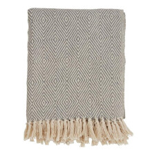 SARO Cotton Throw Blanket with Diamond Weave Design Gold
