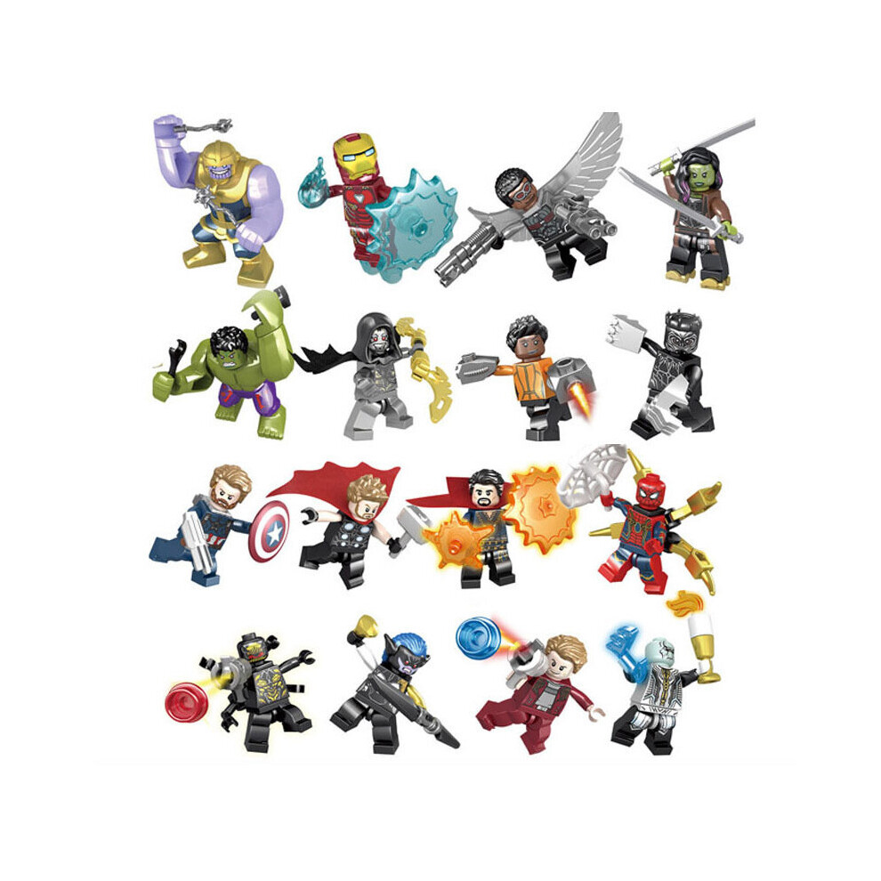 16PCS Marvel Hero Minifigures Toys Fit Lego