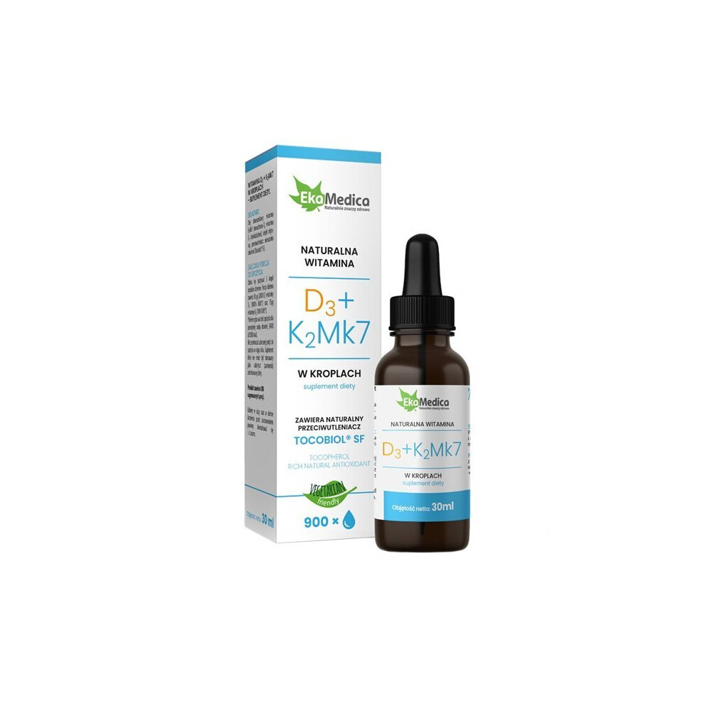 EkaMedica Naturalna witamina D3 + K2MK7, krople, 30 ml