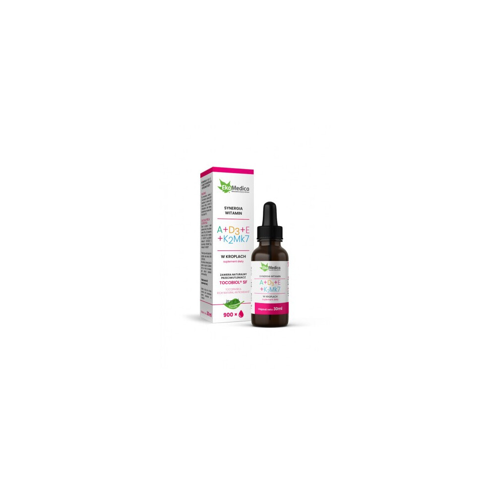 EkaMedica Synergia witamin A + D3 + E + K2MK7, krople, 30 ml