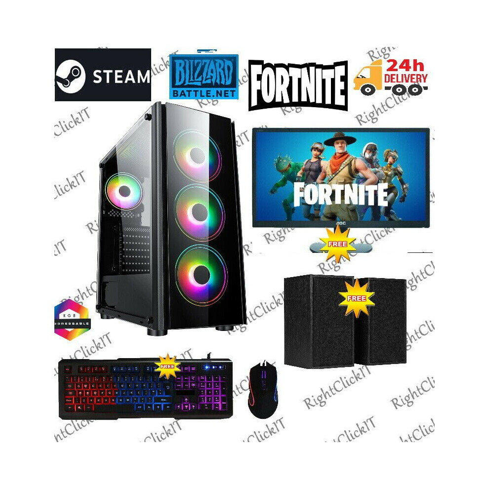 Gaming Pc Bundle Quad Core I5 16Gb 1Tb Win 10 2Gb Gt710 & Speaker 721107820314