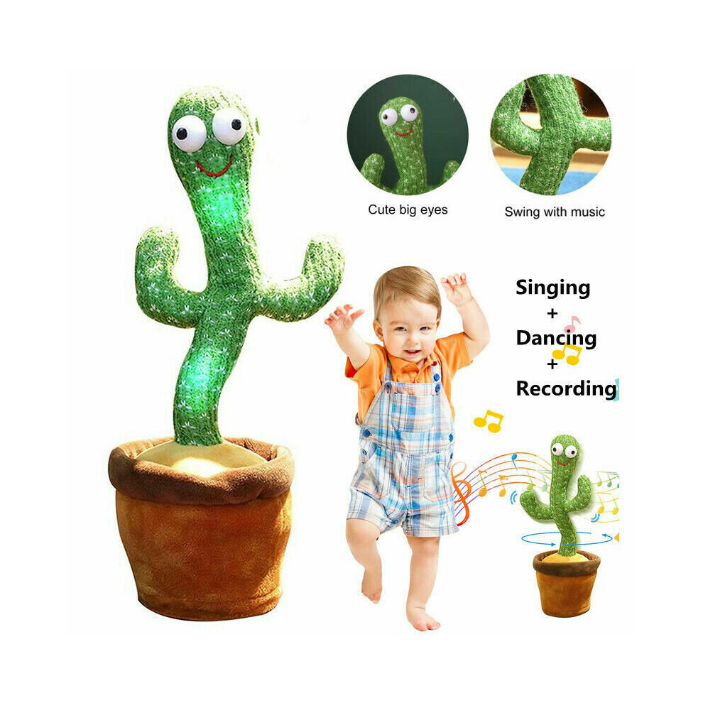 Dancing Cactus Talking Sing Sound Record Repeat Cute Cactus Toys Children's XMAS