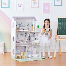 Olivia's Little World Large Grand Purple Dolls House Wooden Doll House