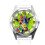 White Leather Quartz Round Watch for Giraffe Fans 1