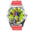red Leather Quartz Round Watch for Giraffe Fans 1
