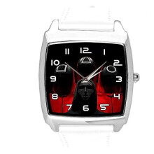 White Leather Square Quartz Watch for Fans of tv Series