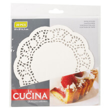 (16.5cm - Pack of 40) Round White Paper Doily Lace Doilies 4 Sizes Cake