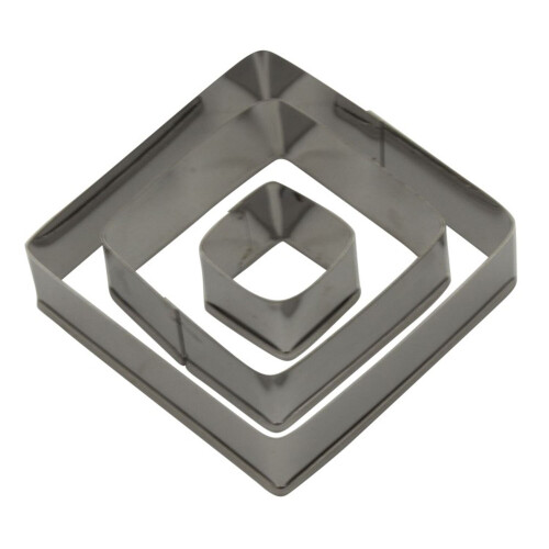 Square  Fondant Cutter Set - 3 Sizes - 1 Pack (3 Pcs)