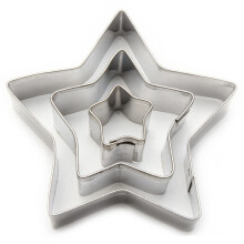 Stars Fondant Cutter Set - 3 Sizes - 100 Packs (300 Pcs)