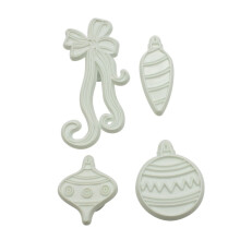 Christmas Baubles and Ribbon / Bow Fondant Cutter Set - 3 Packs (12 Pieces)