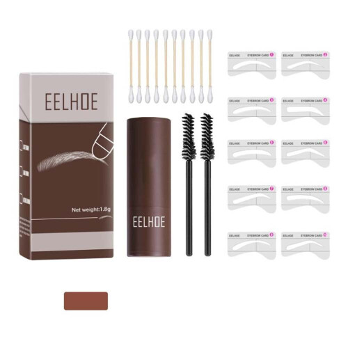 (Natural Brown) Eyebrow Stamp Shaping Kit Brow Power Makeup Set