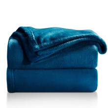 (TEAL, KING) Faux Fur Fleece Throw Soft Warm Bed Blankets