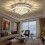 Living And Home Modern Round LED Ceiling Light Crystal Chandelier Lamp 40CM Dimmable 2
