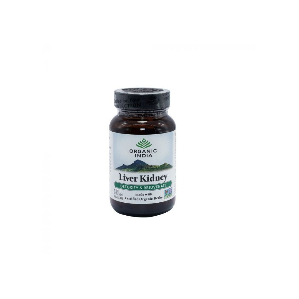 Organic India Liver Kidney Vegetable Capsules Herbal Supplement 90'S